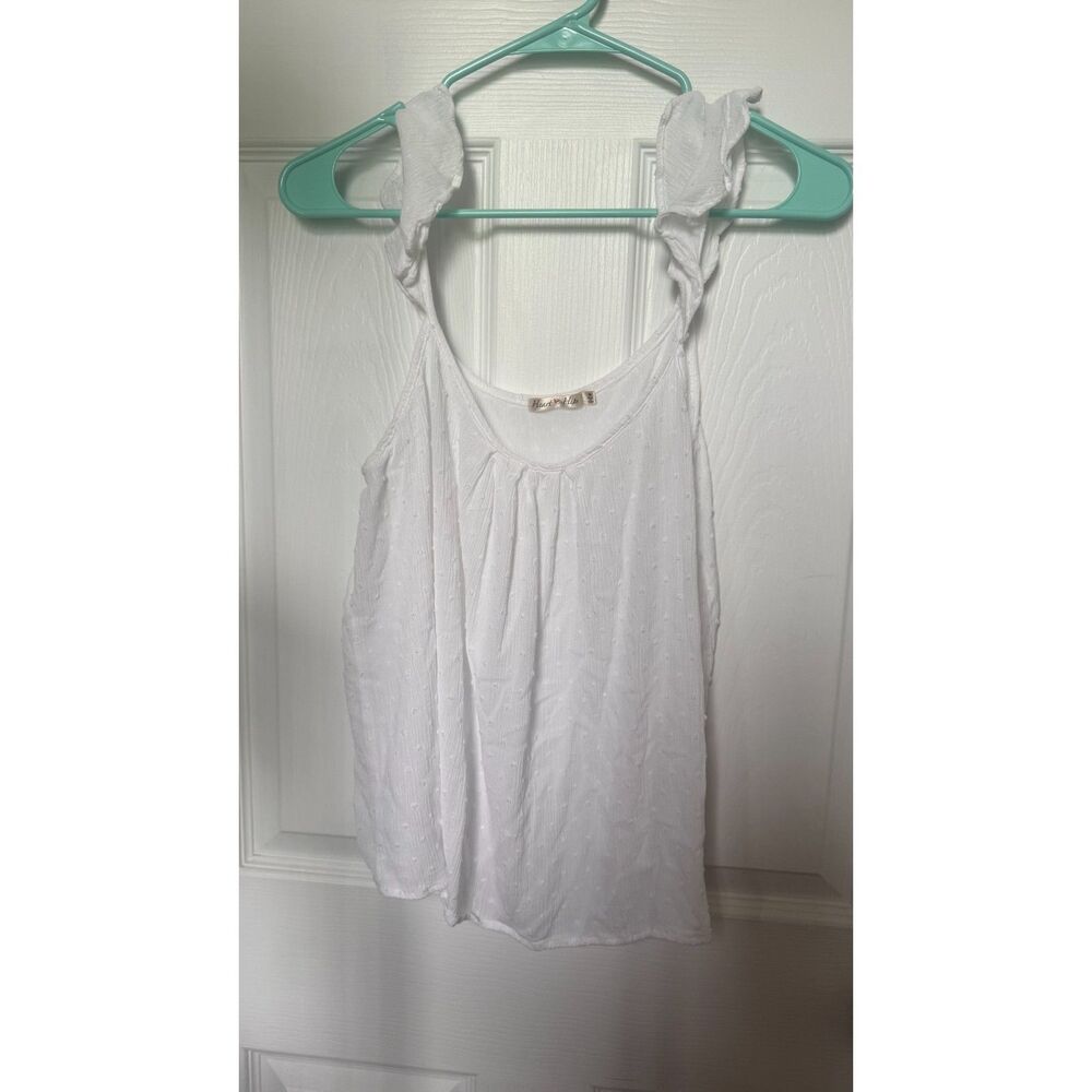 White Ruffle Tank Top - Picture 1 of 2
